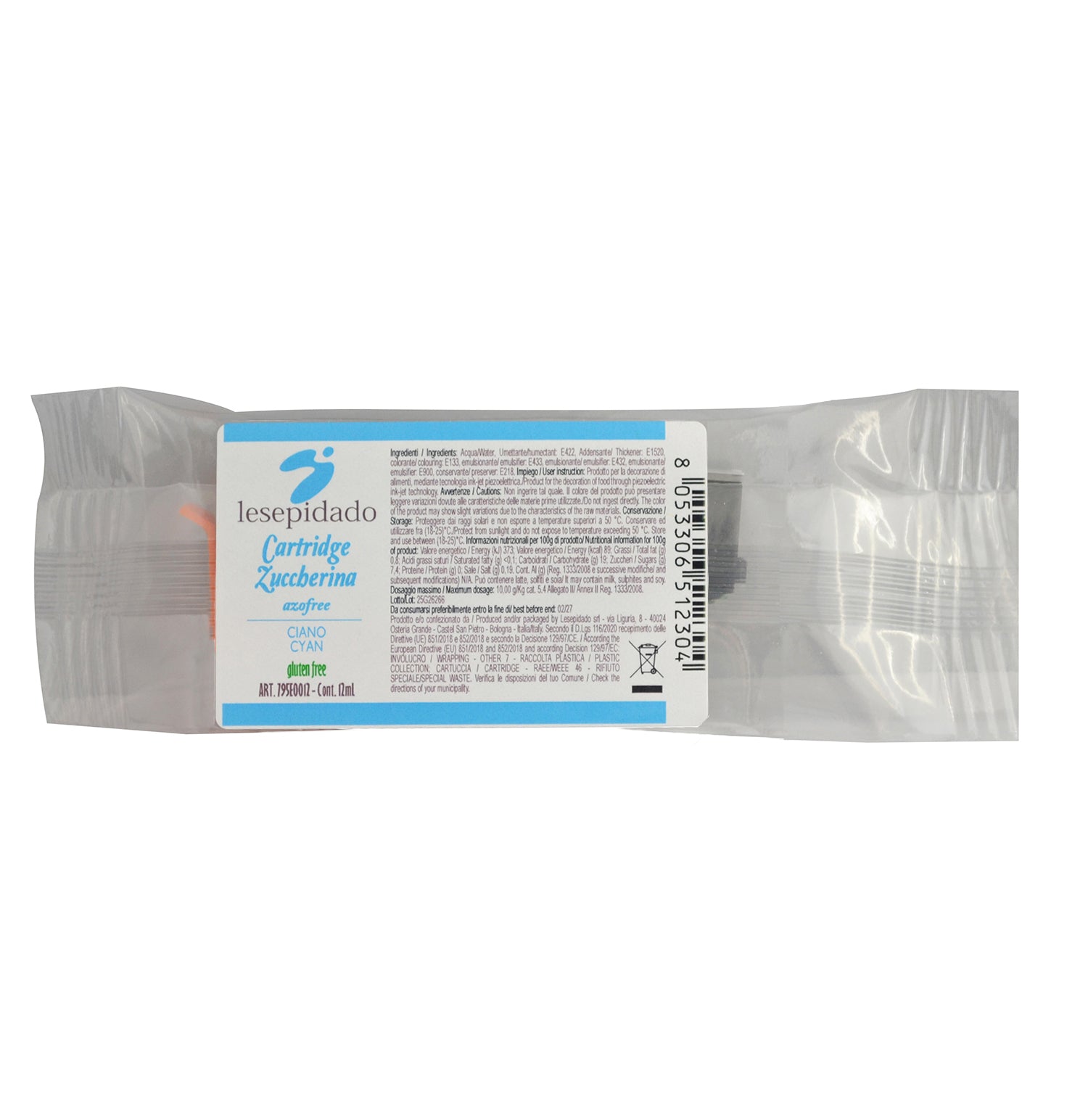 Cartuccia Stampante Zuccherina Ciano chiaro 12mL