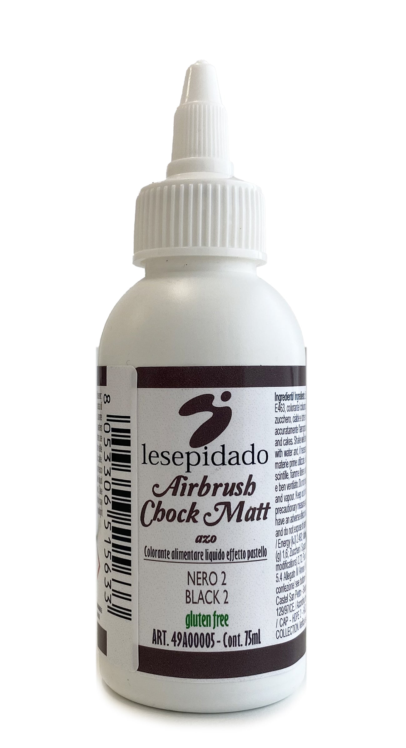 Colorante alimentare Pastello Nero per aerografo a base alcol 75ml