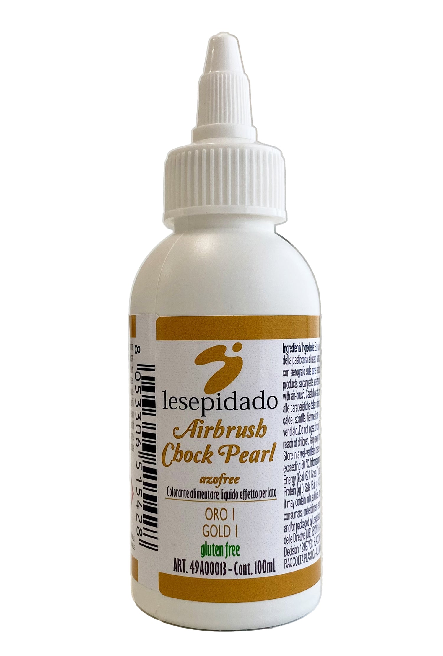 Colorante alimentare Perlato Oro per aerografo a base alcol 100ml