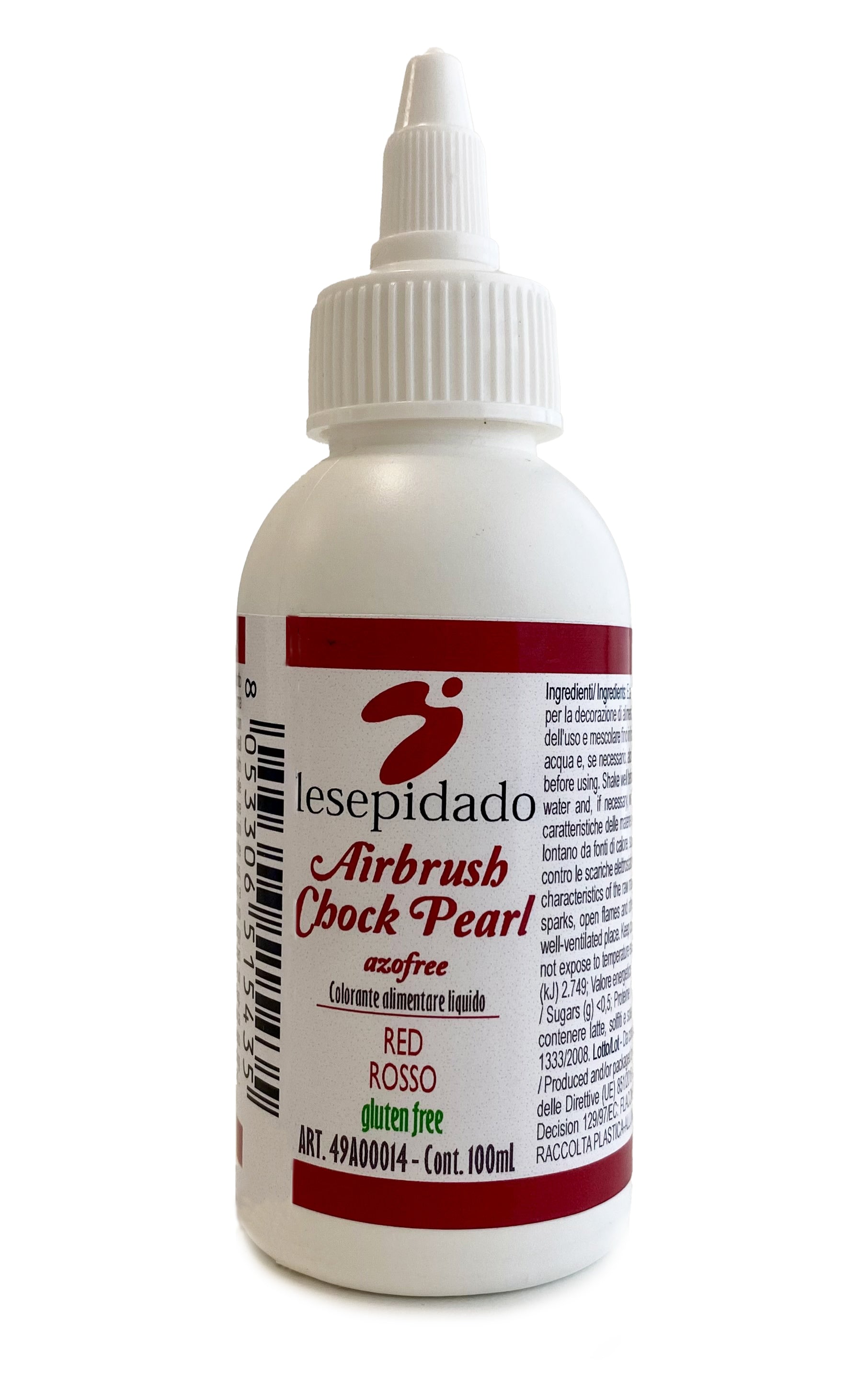 Colorante alimentare Perlato Rosso per aerografo a base alcol 100ml