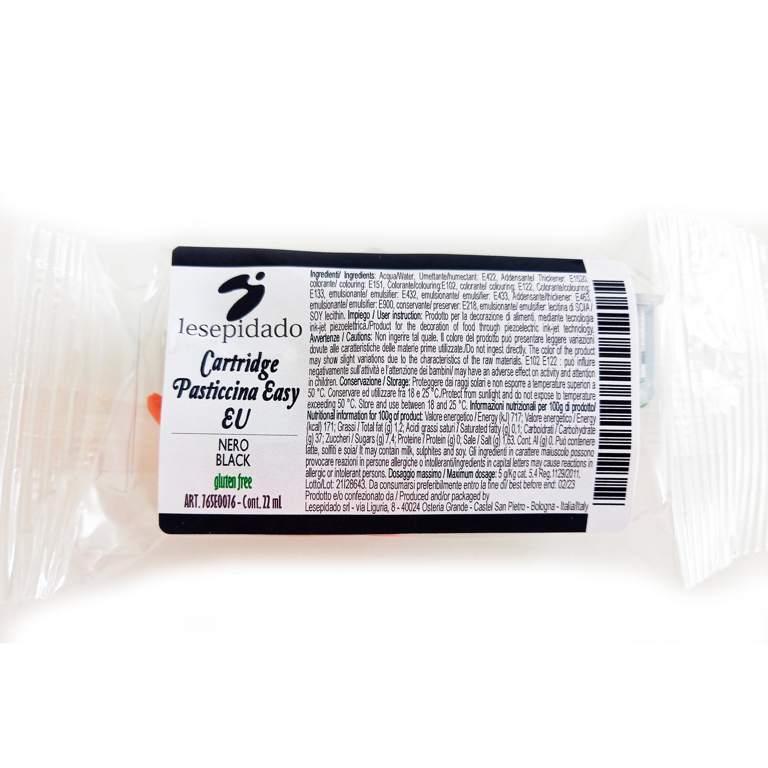 Cartuccia inchiostro alimentare Nero Pasticcina Easy 1 pz 22 ml