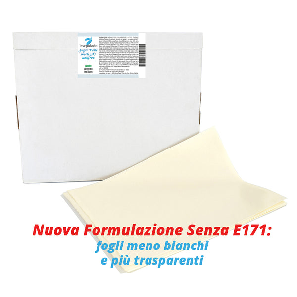Sheets of sugar paste A3 - 30 sheets WITHOUT E171 New Formulation