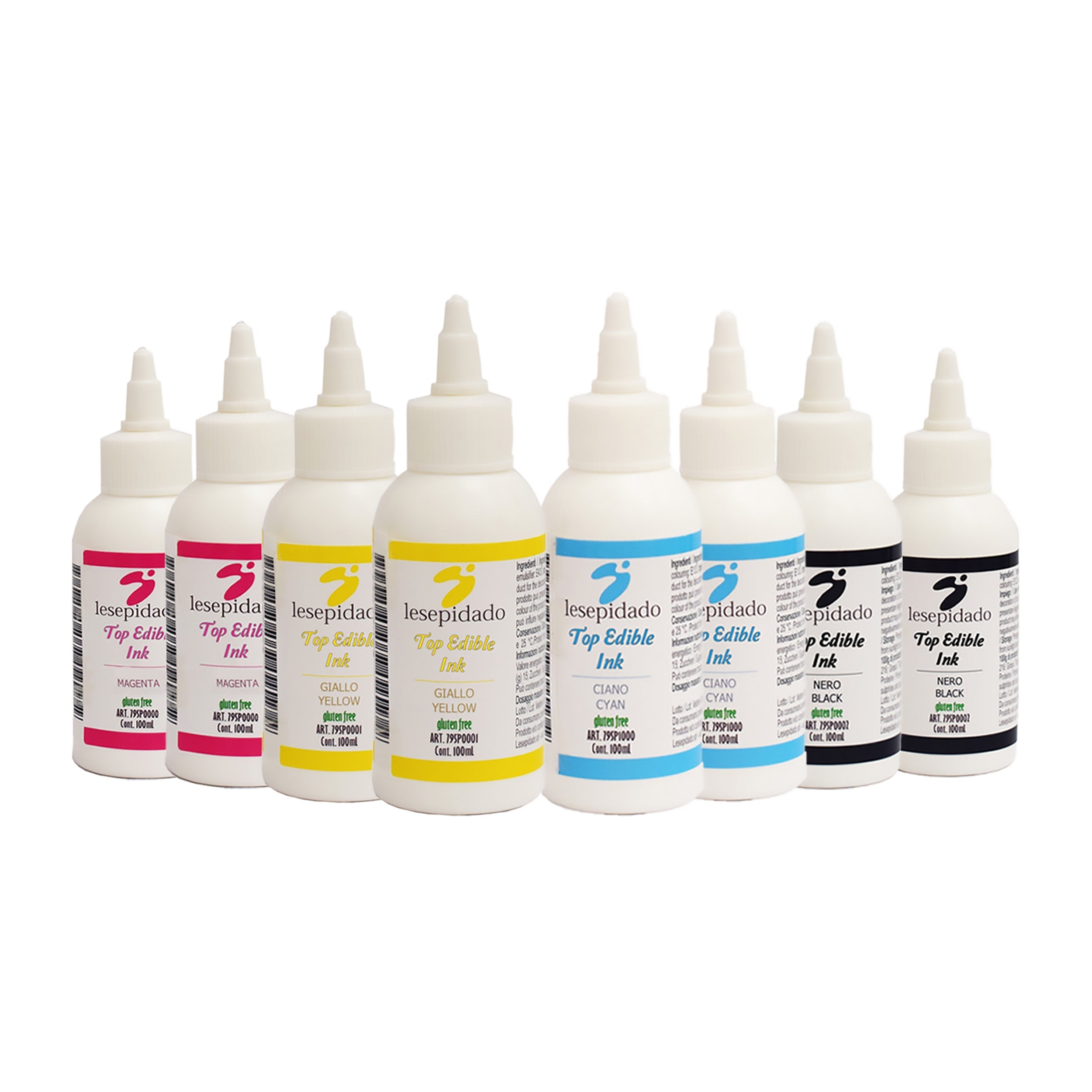 Kit di 8 inchiostri alimentari da 100 ml per stampanti alimentari Epson