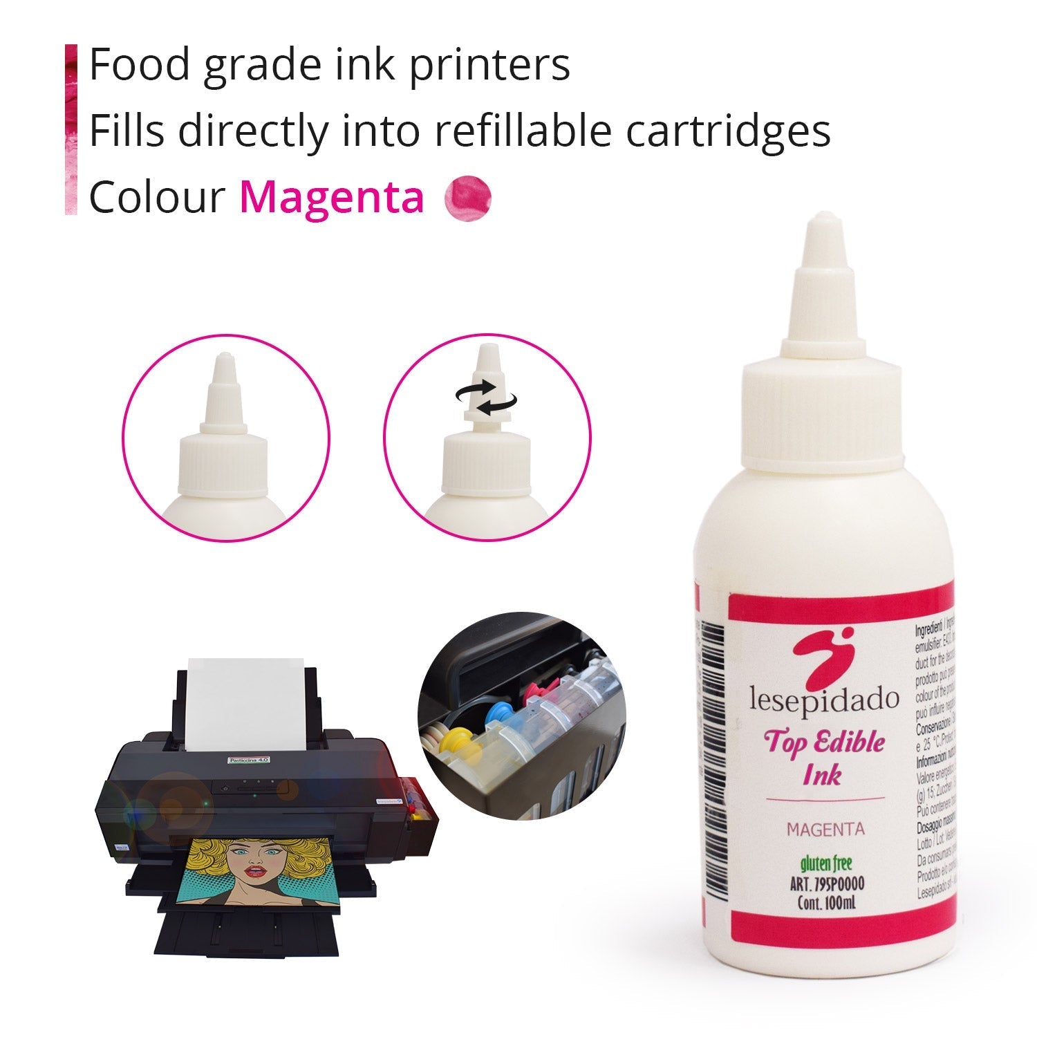 Kit of 8 100ml food inks for Epson food printers